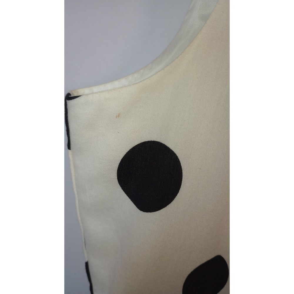 LOFT Womens White Black Polka Dot A-Line Dress Sleeveless Pockets Size 14 - Picture 7 of 10